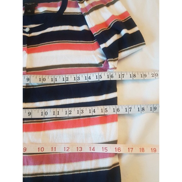 Ann Taylor Womens Cardigan Sweater Size Small Button down Striped Classiccore - Picture 10 of 12